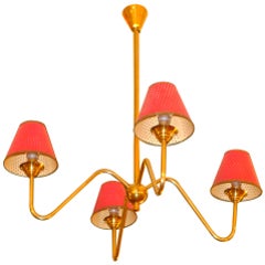 French Modernist Brass Chandelier 11