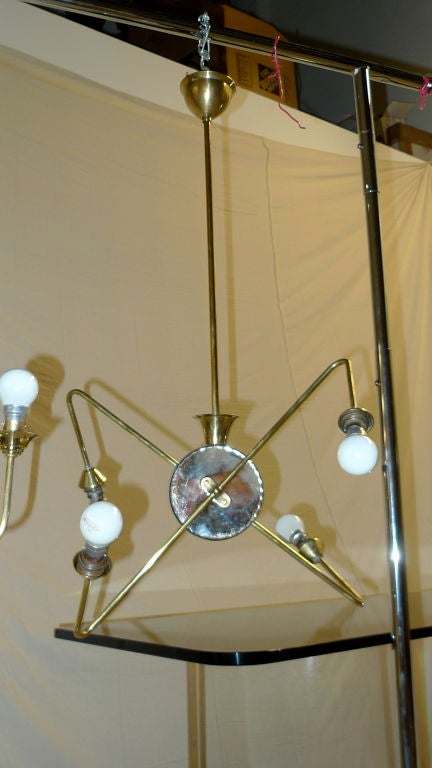 French 1950's Brass Orbital Chandelier For Sale 5