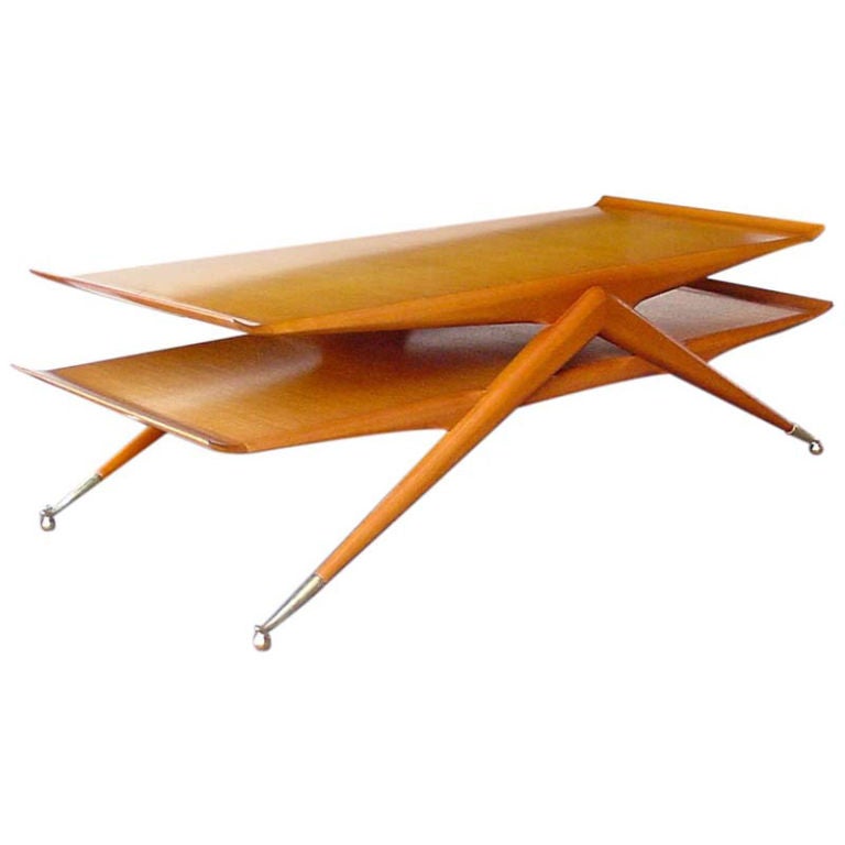 Italian 2 Tier Cocktail Table attributed to Ico & Luisa Parisi For Sale