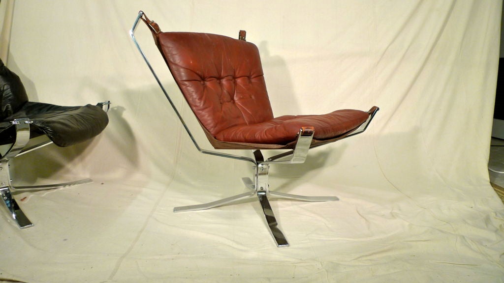 Late 20th Century Sigurd Ressel 'Falcon' Chair in Chrome & Brown Leather