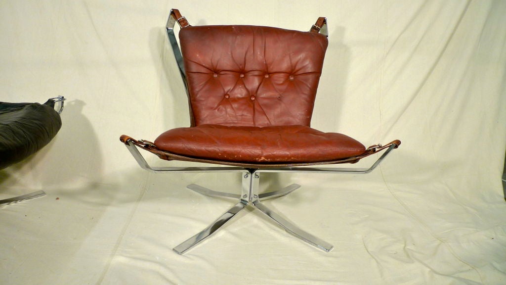 Sigurd Ressel 'Falcon' Chair in Chrome & Brown Leather 1
