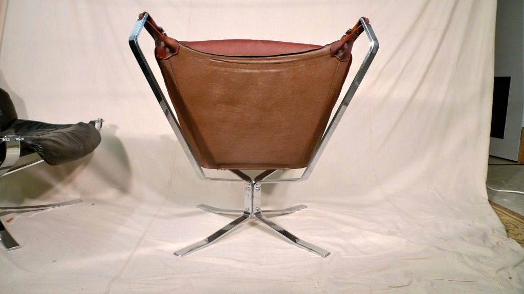 Sigurd Ressel 'Falcon' Chair in Chrome & Brown Leather 2