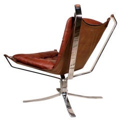 Sigurd Ressel 'Falcon' Chair in Chrome & Brown Leather