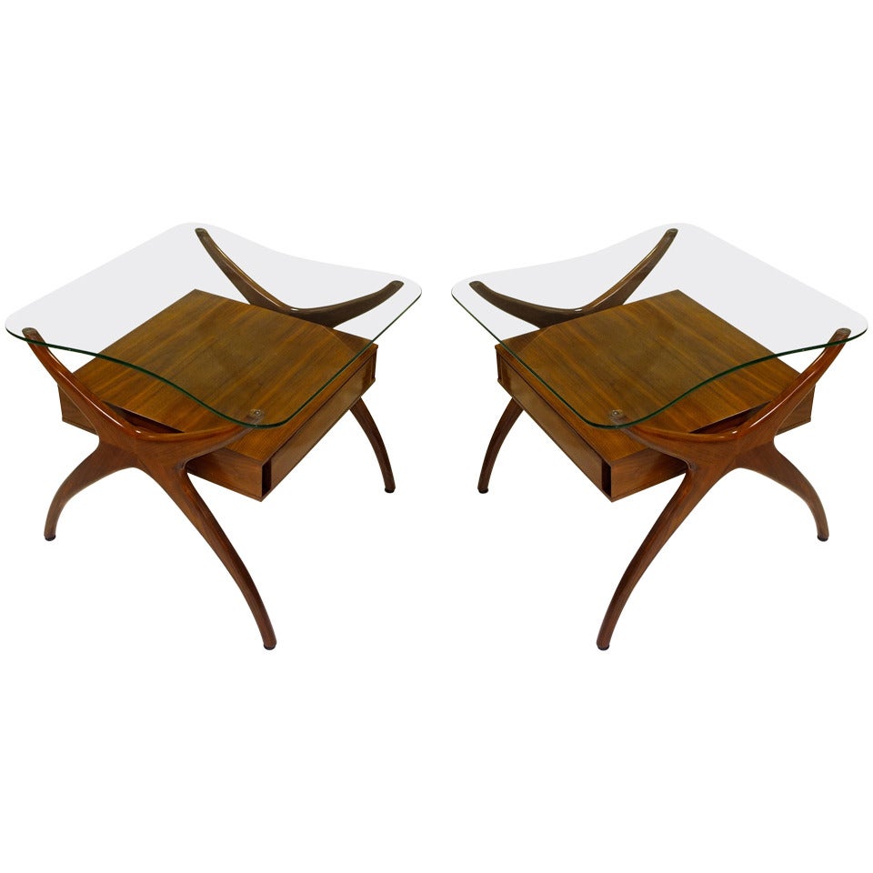 Pair of Biomorphic End Tables by Adrian Pearsall