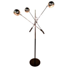 Vintage Chrome Ball Three-Arm Articulating Floor Lamp