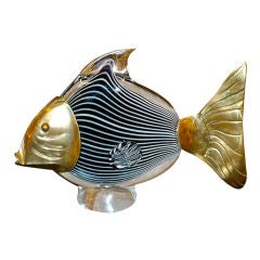 Murano Glass & Brass Fish