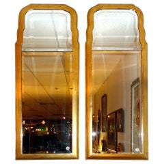 Vintage Pair of Gilt Framed Beveled Mirrors
