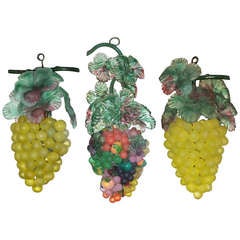 Retro Murano Glass Bunch of Grapes Pendants