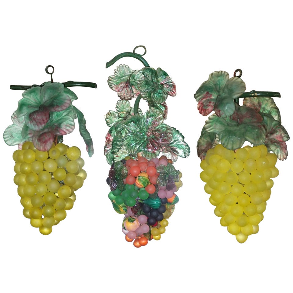 Murano Glass Bunch of Grapes Pendants