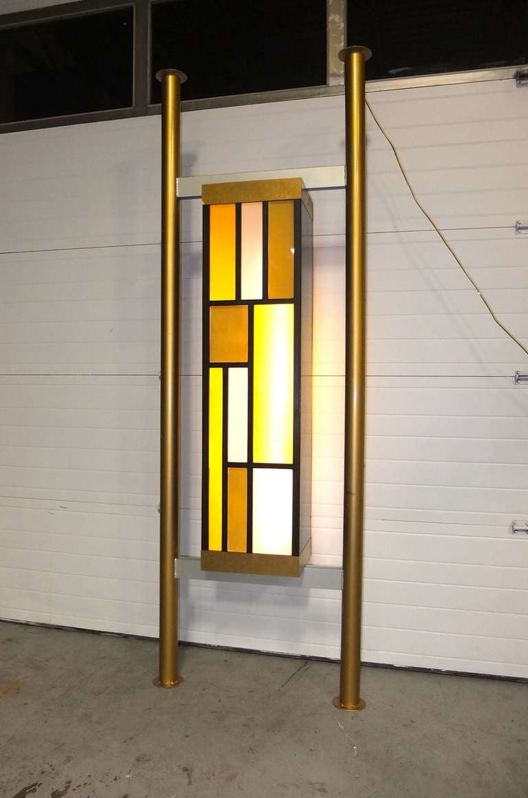 Mid-20th Century Pair of Architectural Light Box Room Dividers