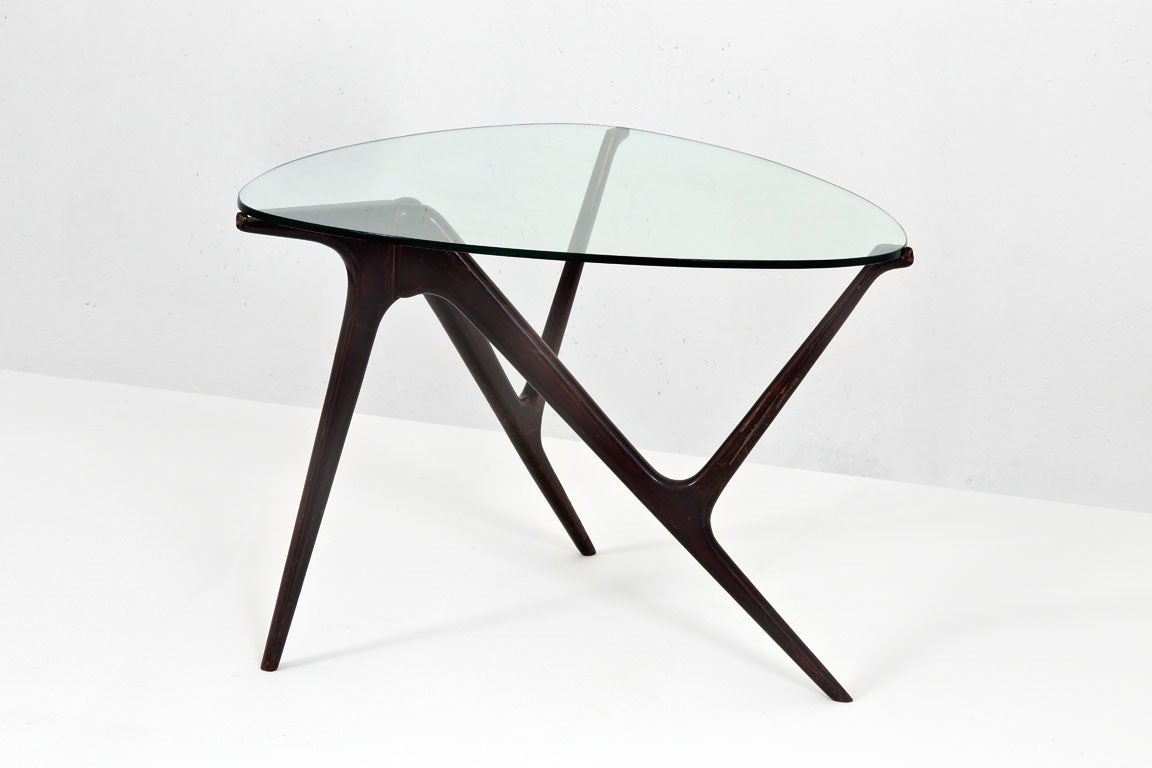 Mid-Century Modern 1950s Italian Occasional Table in the Style of Carlo Mollino For Sale