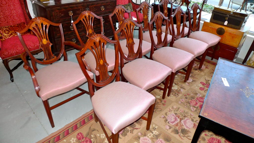 Contemporary Set of 10 Custom Made Mahogany Dining Chairs by Mario Genovese