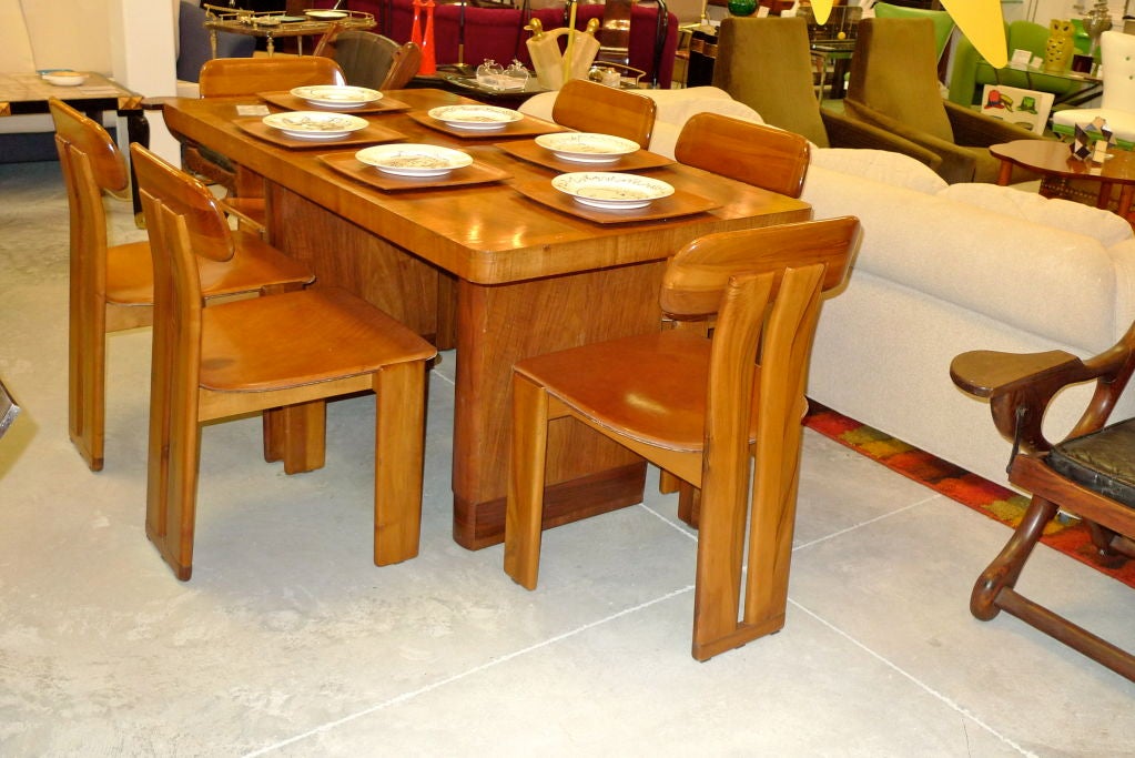 Mid-Century Modern Six Italian Dining Chairs - Tobia & Afra Scarpa for Maxalto