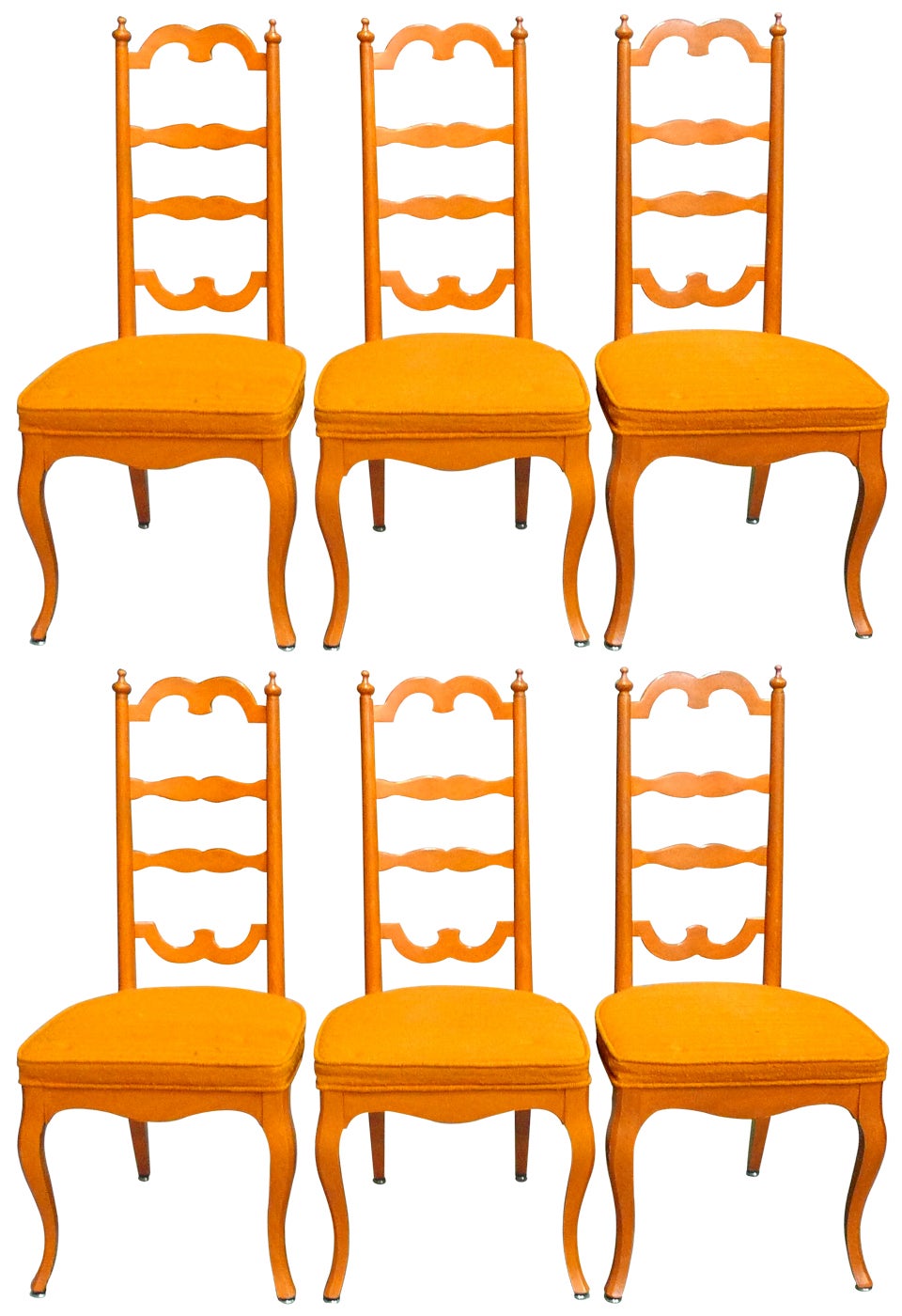 Set of Six Palm Springs Provincial Dining Chairs by Noel F. Birns For Sale