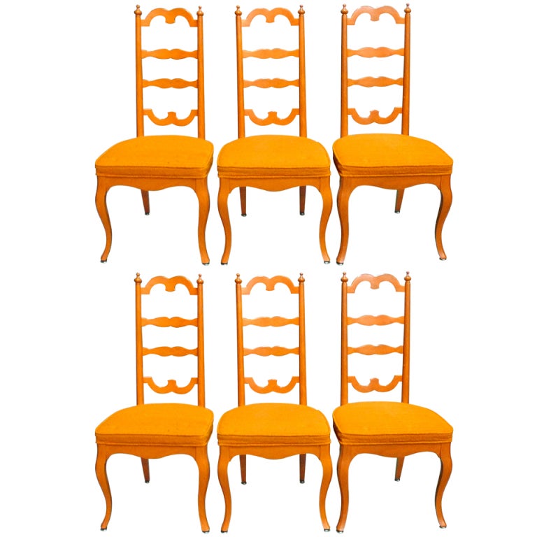 Set of Six Palm Springs Provincial Dining Chairs by Noel F. Birns For