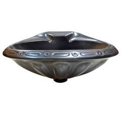 Retro Georges Jouve Style Black Ceramic Sink Basin