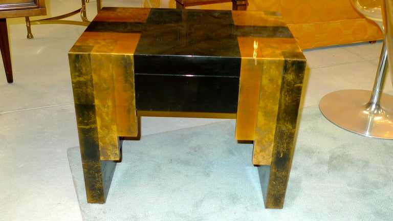 Gold Egyptian Deco Side Table by Phyllis Morris