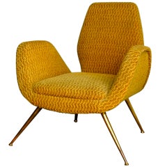 1950's Italian Chair with Splayed Brass Legs 6