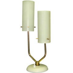 Stilnovo Opaline & Brass Table Lamp 11