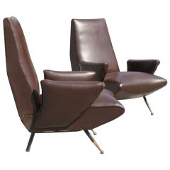 Published Pair of Nino Zoncada Lounge Chairs 6