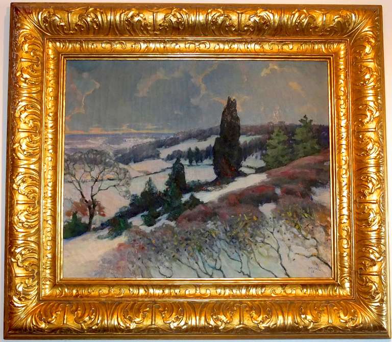 Winter Landscape Painting by Joseph Benjamin Davol (1864-1923)