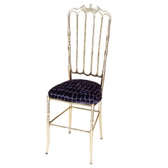 Vintage Solid Brass High Back Chiavari Chair