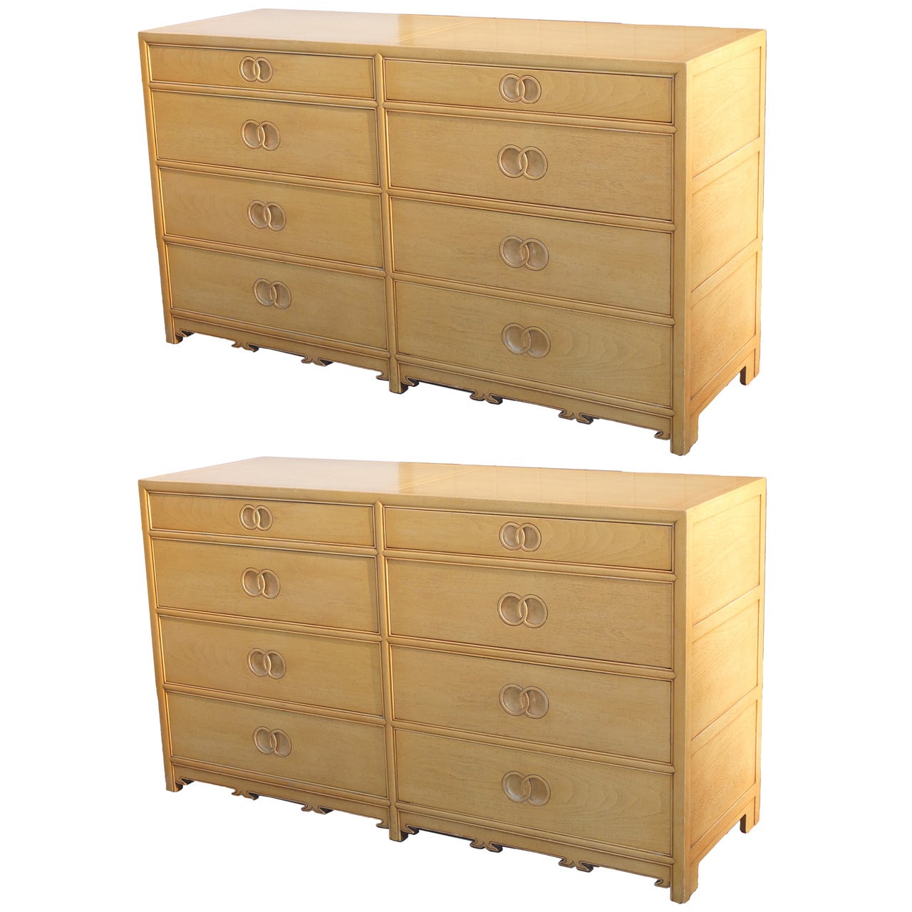 Pair of Baker Far East Collection Chests of Drawers