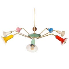 1950s Italian Colorful Spider Chandelier