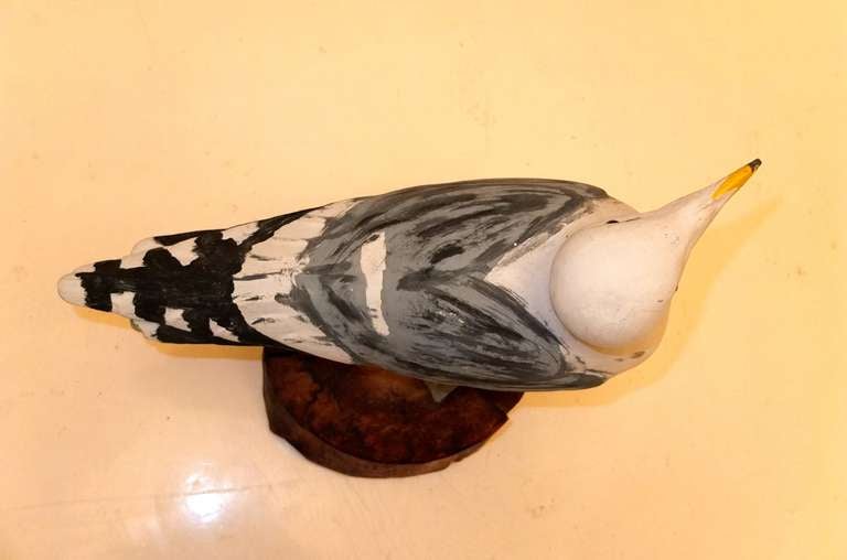 American Vintage Life-Sized Painted Cement Seagull, Signed