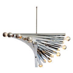 Gaetano Sciolari Chrome Spiral Chandelier 1