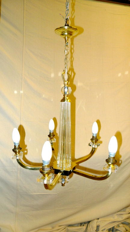French Set of 3 Chandeliers by Jacques Adnet