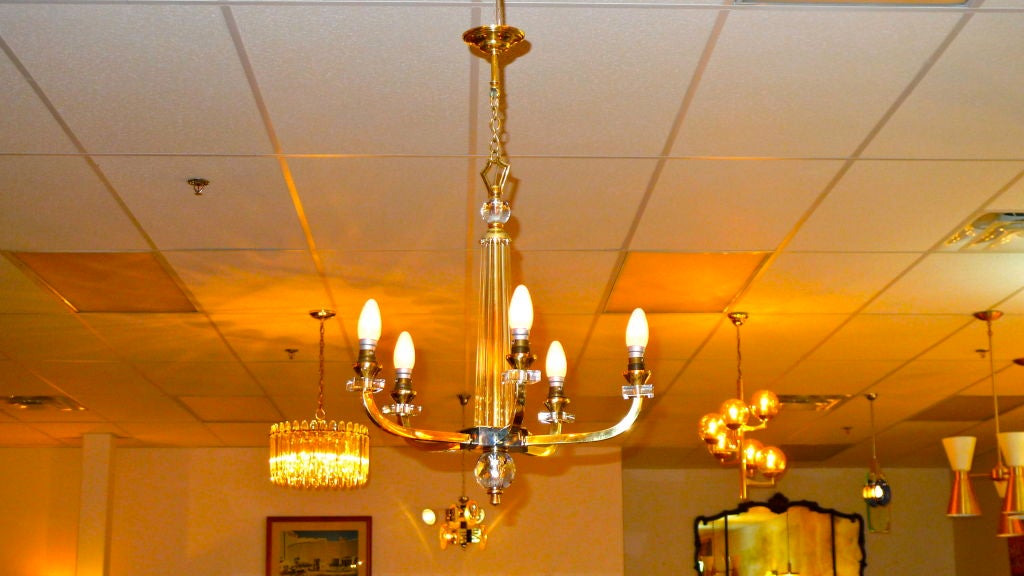 Mid-20th Century Set of 3 Chandeliers by Jacques Adnet