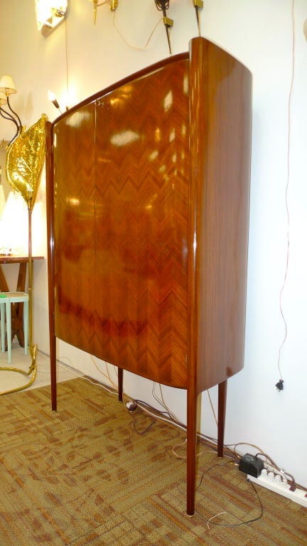 Rosewood Rare Italian Art Moderne Freestanding Bar Cabinet by Paolo Buffa