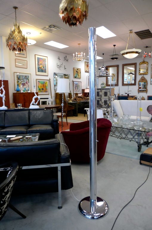 1970's Polished Aluminum Tubular Floor Lamp by Paul Mayen for Habitat For Sale 2