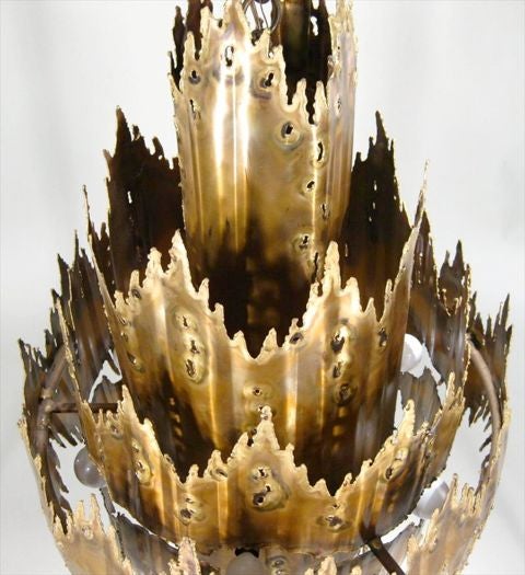 Large Brutalist Chandelier by Tom Greene 1