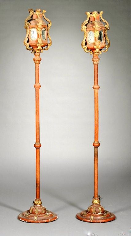 Pair of Venetian Gondola Lantern Torcheres 5