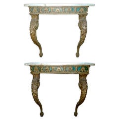 Pair of 19th Century Venetian Consoles 9