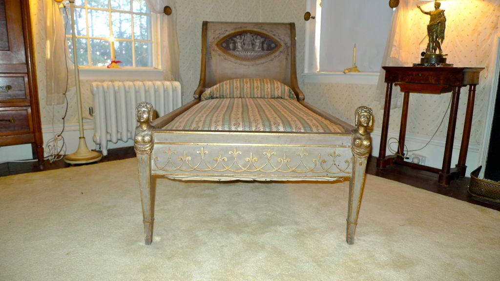 19th c French Neoclassical Painted Recamier 5