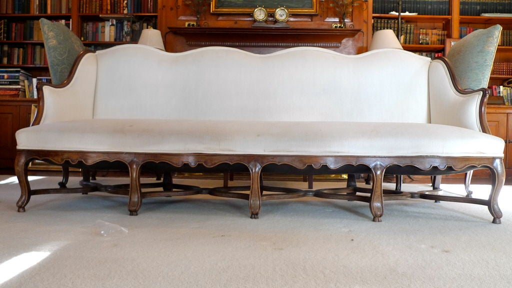 Oversized French Walnut Canape/Sofa