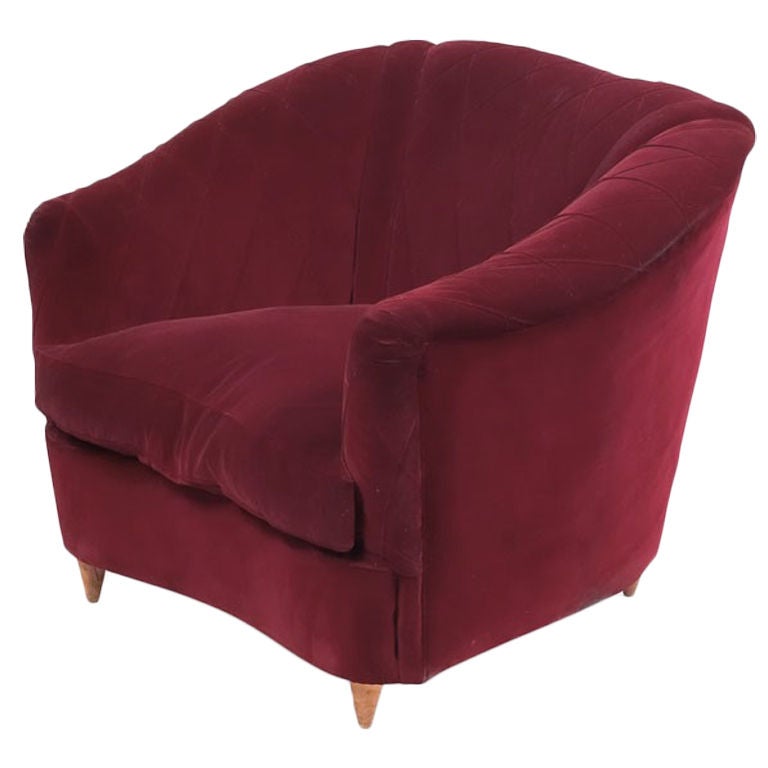 French Art Deco Velvet Upholstered Chair For Sale 12