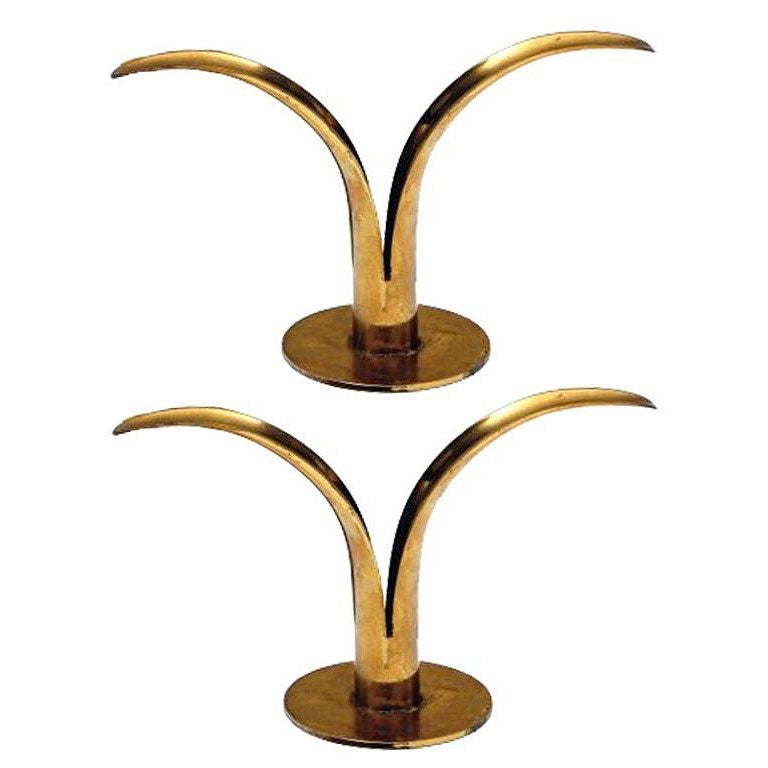 Pair Of Candle Holders by Ivar Alenius Bjork