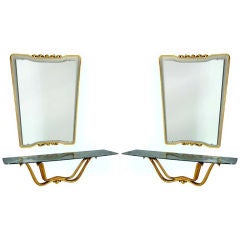 Rare Pair of Hall Consoles & Mirrors by Osvaldo Borsani 10