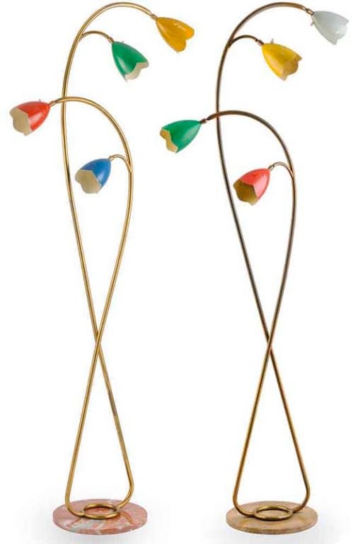 Pair of 1960's Italian Floor Lamps attributed to Arredoluce In Excellent Condition In Hanover, MA