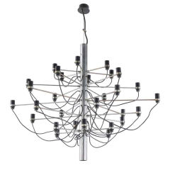 Early Gino Sarfatti for Arteluce Chrome Chandelier 7