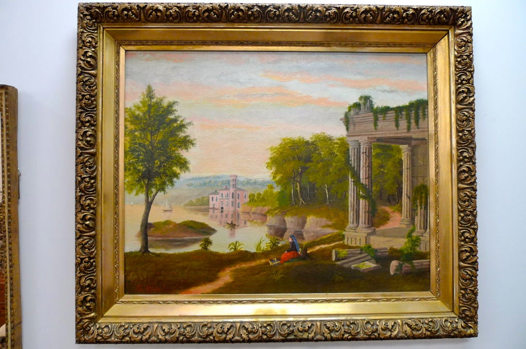 Tela Pittura pastorale europea del XIX secolo di Tom Wilson (americano) in vendita