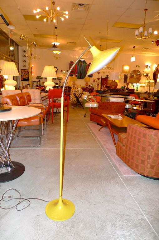 Brass Three Head 'UFO' Floor Lamp by Laurel