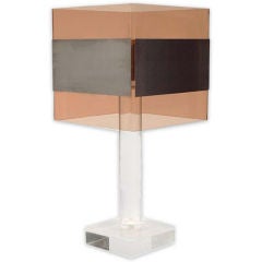 French 1970's Lucite Table Lamp