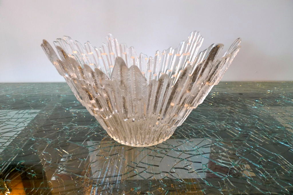 Brutalist Glass Centerpiece Bowl 2