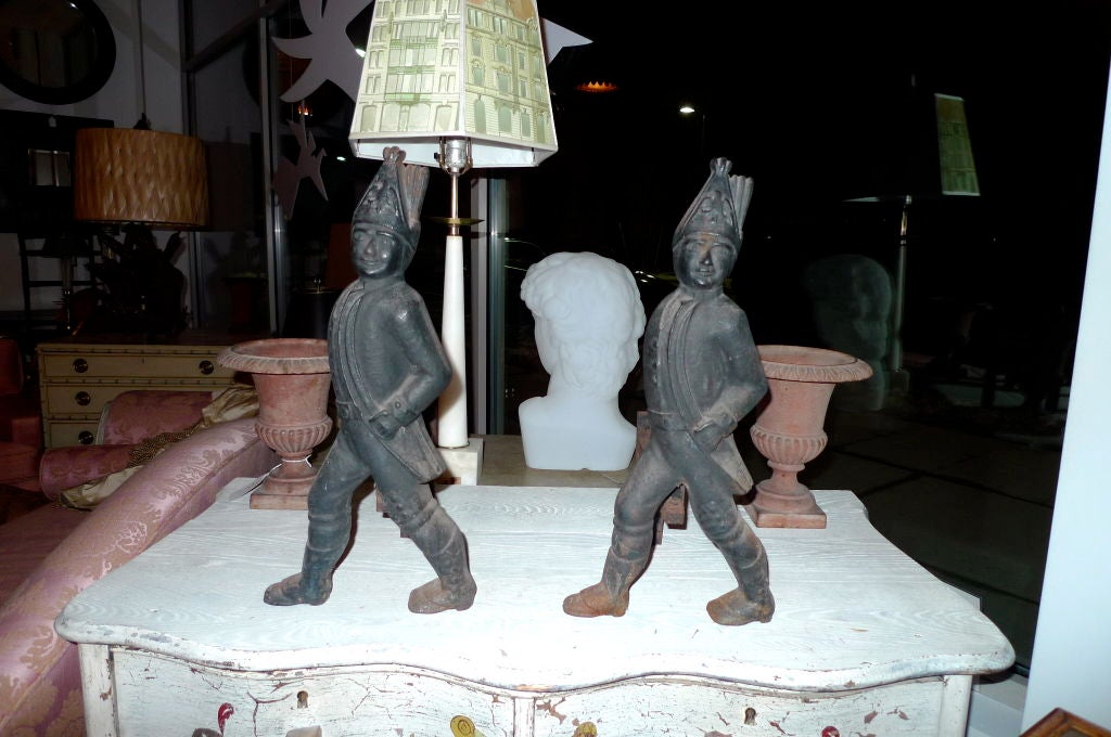 hessian soldier fireplace andirons