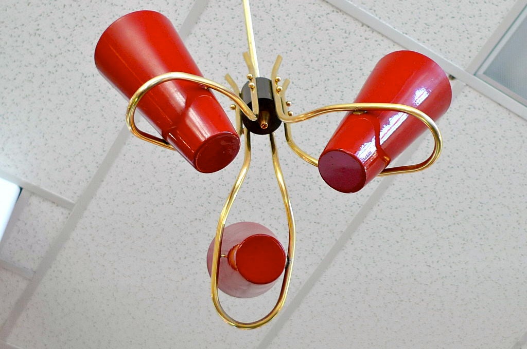 French Modernist Chandelier attributed to Maison Jansen For Sale 5